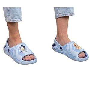 Bluey Toddler EVA Open Toe Cushioned Footbed Ankle Strap Slip on Sandal Blue 11